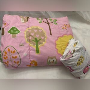 Circo Pink Forest Friends Crib/Toddler bed Comforter & Fitted Sheet